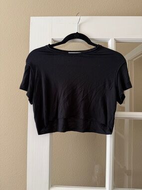 Joah Brown Black Cropped Crew Tee